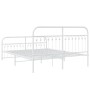 Metal bed frame with white headboard and footboard 160x200 cm by , Beds and slatted bases - Ref: Foro24-376670, Price: 145,96...