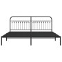 Bed frame with black metal headboard 200x200 cm by , Beds and slatted bases - Ref: Foro24-376607, Price: 138,98 €, Discount: %