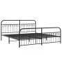 Bed frame with black metal headboard and footboard, 193x203 cm by , Beds and slatted bases - Ref: Foro24-376624, Price: 165,2...
