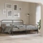 Bed frame with black metal headboard and footboard, 193x203 cm by , Beds and slatted bases - Ref: Foro24-376624, Price: 167,9...