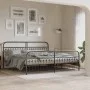 Bed frame with black metal headboard and footboard, 193x203 cm by , Beds and slatted bases - Ref: Foro24-376624, Price: 165,2...