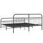Bed frame with black metal headboard and footboard, 193x203 cm by , Beds and slatted bases - Ref: Foro24-376624, Price: 165,2...