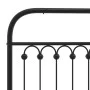 Bed frame with black metal headboard and footboard, 193x203 cm by , Beds and slatted bases - Ref: Foro24-376624, Price: 165,2...