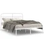 Metallbettgestell mit weißem Kopfteil 150x200 cm von , Betten und Lattenroste - Ref: Foro24-376651, Preis: 123,20 €, Rabatt: %