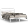 Metallbettgestell mit weißem Kopfteil 150x200 cm von , Betten und Lattenroste - Ref: Foro24-376651, Preis: 125,19 €, Rabatt: %