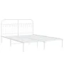 Metallbettgestell mit weißem Kopfteil 150x200 cm von , Betten und Lattenroste - Ref: Foro24-376651, Preis: 123,20 €, Rabatt: %