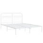 Metallbettgestell mit weißem Kopfteil 150x200 cm von , Betten und Lattenroste - Ref: Foro24-376651, Preis: 125,19 €, Rabatt: %