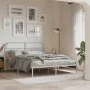 Metal bed frame with white headboard 150x200 cm by , Beds and slatted bases - Ref: Foro24-376651, Price: 123,20 €, Discount: %