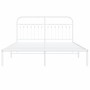 Metallbettgestell mit weißem Kopfteil 150x200 cm von , Betten und Lattenroste - Ref: Foro24-376651, Preis: 125,19 €, Rabatt: %