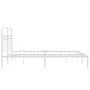 Metal bed frame with white headboard 150x200 cm by , Beds and slatted bases - Ref: Foro24-376651, Price: 123,20 €, Discount: %