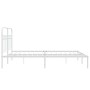 Metallbettgestell mit weißem Kopfteil 150x200 cm von , Betten und Lattenroste - Ref: Foro24-376651, Preis: 125,19 €, Rabatt: %