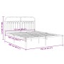 Estructura de cama de metal con cabecero blanca 150x200 cm de , Camas y somieres - Ref: Foro24-376651, Precio: 125,08 €, Desc...