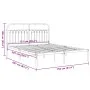 Metal bed frame with white headboard 150x200 cm by , Beds and slatted bases - Ref: Foro24-376651, Price: 123,20 €, Discount: %