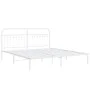 Metal bed frame with white headboard 183x203 cm by , Beds and slatted bases - Ref: Foro24-376653, Price: 106,95 €, Discount: %