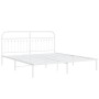Metallbettgestell mit weißem Kopfteil 183x203 cm von , Betten und Lattenroste - Ref: Foro24-376653, Preis: 108,34 €, Rabatt: %