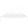 Metal bed frame with white headboard 183x203 cm by , Beds and slatted bases - Ref: Foro24-376653, Price: 106,95 €, Discount: %