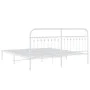 Metal bed frame with white headboard 183x203 cm by , Beds and slatted bases - Ref: Foro24-376653, Price: 106,95 €, Discount: %
