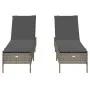 Tumbonas con cojines 2 unidades ratán sintético gris von , Liegen - Ref: Foro24-3261589, Preis: 282,17 €, Rabatt: %