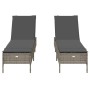 Tumbonas con cojines 2 unidades ratán sintético gris von , Liegen - Ref: Foro24-3261589, Preis: 285,55 €, Rabatt: %