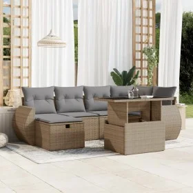 Set sofás de jardín 7 piezas y cojines ratán sintético beige by , Garden sets - Ref: Foro24-3275139, Price: 504,64 €, Discoun...