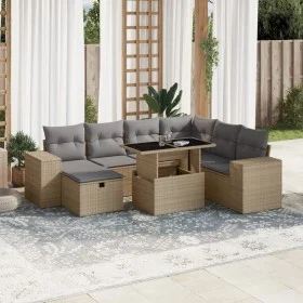 Set de sofás de jardín y cojines 8 piezas ratán sintético beige by , Garden sets - Ref: Foro24-3275319, Price: 556,68 €, Disc...