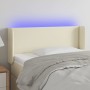 Cabecero con LED cuero sintético crema 83x16x78/88 cm