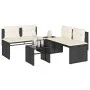 Juego de sofás jardín 4 pzas con cojines ratán sintético negro by , Garden sets - Ref: Foro24-4003878, Price: 277,56 €, Disco...
