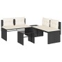 Gartensitzgruppe 4-teilig mit schwarzen Polstern aus synthetischem Rattan von , Gartensets - Ref: Foro24-4003878, Preis: 277,...