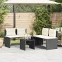Juego de sofás jardín 4 pzas con cojines ratán sintético negro by , Garden sets - Ref: Foro24-4003878, Price: 277,56 €, Disco...