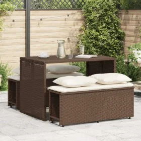 Set comedor de jardín 3 piezas y cojines ratán sintético marrón by , Garden sets - Ref: Foro24-4003903, Price: 246,33 €, Disc...