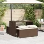 Set comedor de jardín 3 piezas y cojines ratán sintético marrón de , Conjuntos de jardín - Ref: Foro24-4003903, Precio: 246,3...