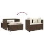 Set comedor de jardín 3 piezas y cojines ratán sintético marrón de , Conjuntos de jardín - Ref: Foro24-4003903, Precio: 246,3...