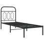 Bed frame with black metal headboard 75x190 cm by , Beds and slatted bases - Ref: Foro24-377107, Price: 61,27 €, Discount: %