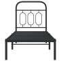 Bed frame with black metal headboard 75x190 cm by , Beds and slatted bases - Ref: Foro24-377107, Price: 61,27 €, Discount: %