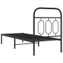 Bed frame with black metal headboard 75x190 cm by , Beds and slatted bases - Ref: Foro24-377107, Price: 61,27 €, Discount: %