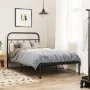 Bed frame with black metal headboard 100x190 cm by , Beds and slatted bases - Ref: Foro24-377111, Price: 65,28 €, Discount: %