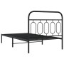 Bed frame with black metal headboard 100x190 cm by , Beds and slatted bases - Ref: Foro24-377111, Price: 66,13 €, Discount: %