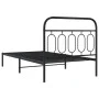 Estructura de cama con cabecero metal negro 100x190 cm de , Camas y somieres - Ref: Foro24-377111, Precio: 65,24 €, Descuento: %