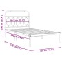 Bed frame with black metal headboard 100x190 cm by , Beds and slatted bases - Ref: Foro24-377111, Price: 66,13 €, Discount: %