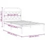 Bed frame with black metal headboard 100x190 cm by , Beds and slatted bases - Ref: Foro24-377111, Price: 65,28 €, Discount: %