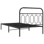 Bed frame with black metal headboard 107x203 cm by , Beds and slatted bases - Ref: Foro24-377113, Price: 85,32 €, Discount: %