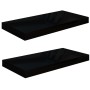 Estante flotante de pared 2 uds MDF negro brillo 50x23x3,8 cm | Foro24.es | Tu tienda online para hogar, jardín y más Foro24.es