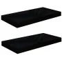 Floating wall shelf 2 pcs Glossy black MDF 50x23x3.8 cm by vidaXL, Shelves and shelves - Ref: Foro24-323767, Price: 28,18 €, ...