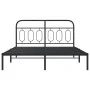 Bed frame with black metal headboard 140x200 cm by , Beds and slatted bases - Ref: Foro24-377118, Price: 111,07 €, Discount: %