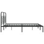 Bed frame with black metal headboard 140x200 cm by , Beds and slatted bases - Ref: Foro24-377118, Price: 112,77 €, Discount: %
