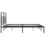 Bed frame with black metal headboard 140x200 cm by , Beds and slatted bases - Ref: Foro24-377118, Price: 111,07 €, Discount: %