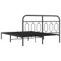 Bed frame with black metal headboard 140x200 cm by , Beds and slatted bases - Ref: Foro24-377118, Price: 112,77 €, Discount: %