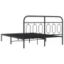 Bed frame with black metal headboard 140x200 cm by , Beds and slatted bases - Ref: Foro24-377118, Price: 111,07 €, Discount: %