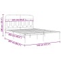 Bed frame with black metal headboard 140x200 cm by , Beds and slatted bases - Ref: Foro24-377118, Price: 112,77 €, Discount: %