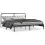 Bed frame with black metal headboard 200x200 cm by , Beds and slatted bases - Ref: Foro24-377124, Price: 138,10 €, Discount: %
